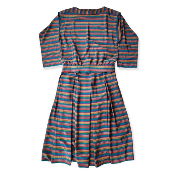 Vintage Liz Claiborne Boat Neck Striped Blouse and Skirt Set - Picture 2 of 16